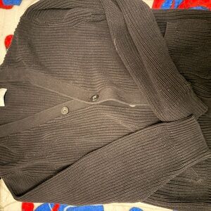 Old Navy Black Ribbed Button-Front Cardigan Sweater